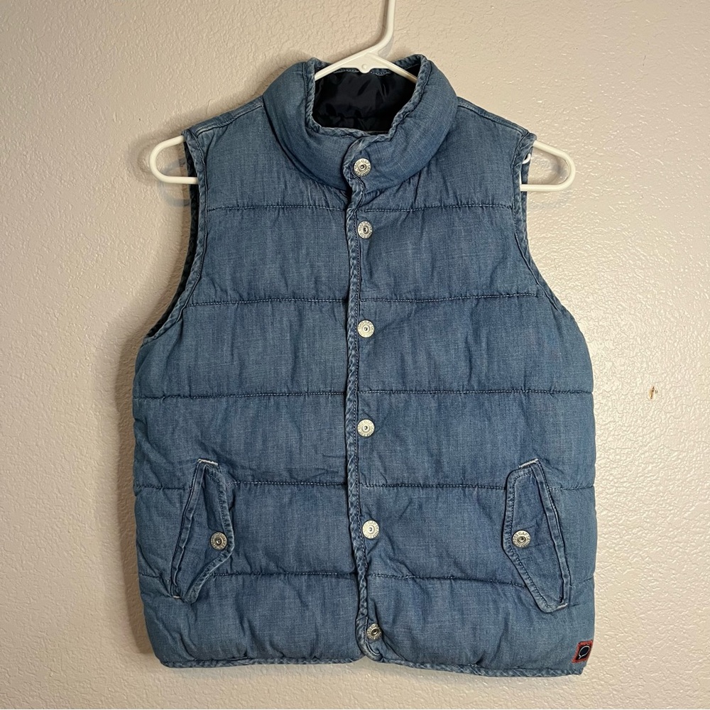 Gap 1969 Kids Blue Denim Puffer Vest size XL 100% Cotton